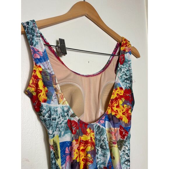 Popina Swimsuit Women's Size Small Pink Hawaiian Postcard Maximalist One Piece - Picture 2 of 6